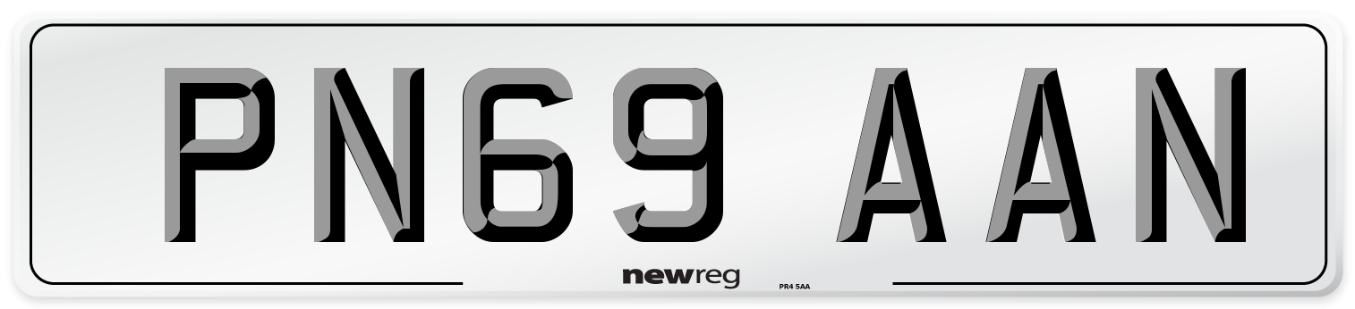PN69 AAN Number Plate from New Reg